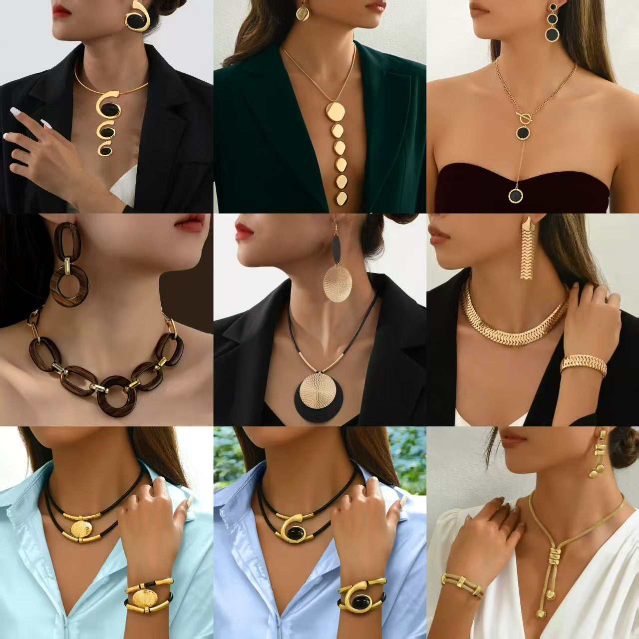 Trendy Pretty Stylish Elegant Retro Suit Jewelry Set