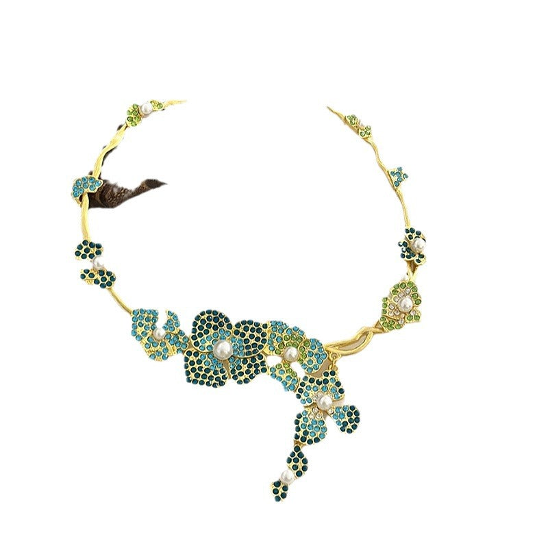 Collier à fleurs avec pampilles pour femmes, colliers décoratifs personnalisés, Design de Niche