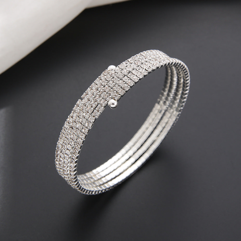 Women's Steel Wire Elastic Fashion Simple Rhinestone Bracelet