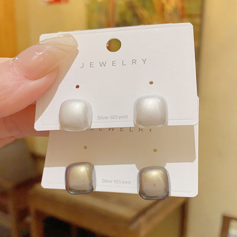 Festive Geometric Small Square Pearl Fashionable Light Rings
