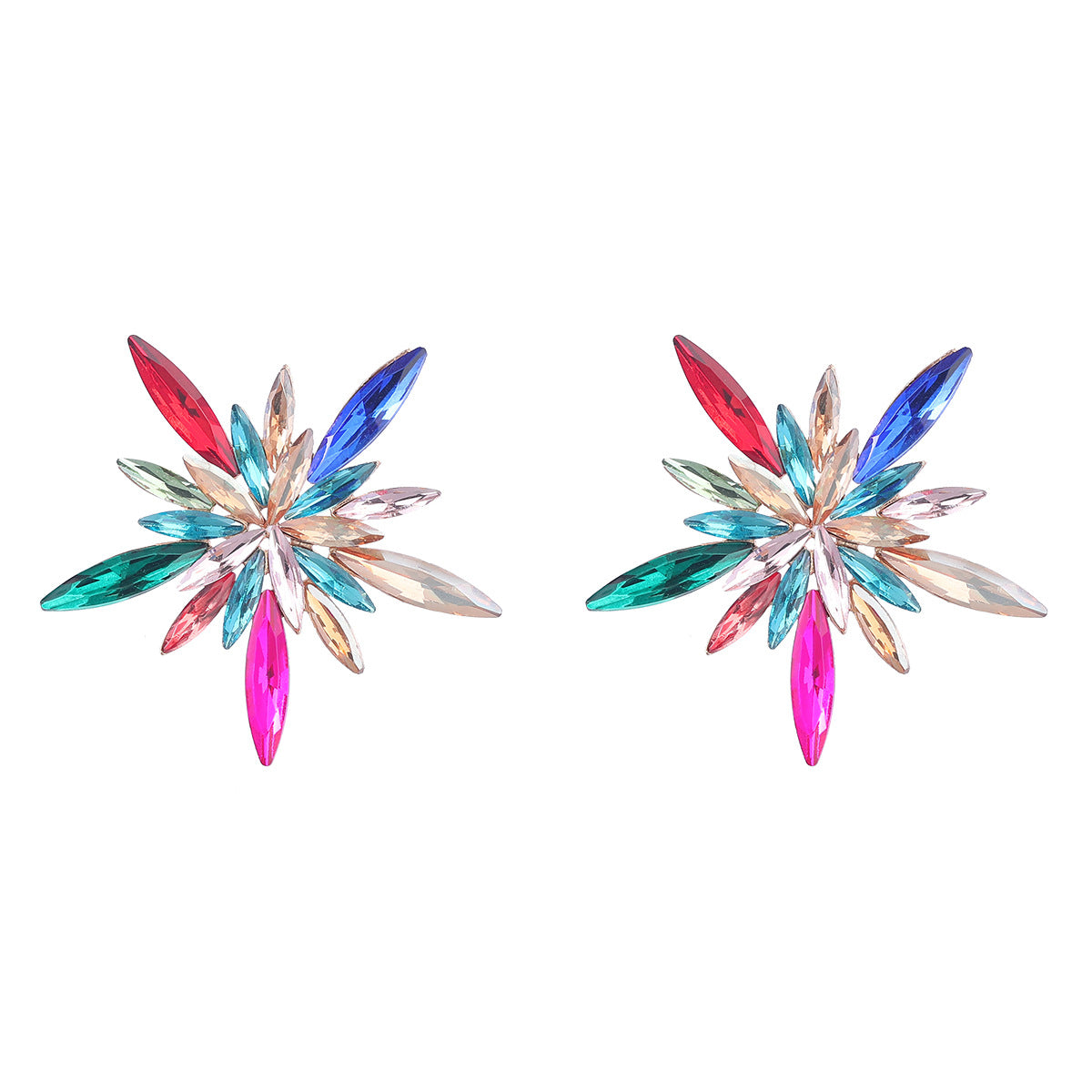 Fleur en strass pour femmes, boucles d'oreilles de Style modèle entièrement bijou