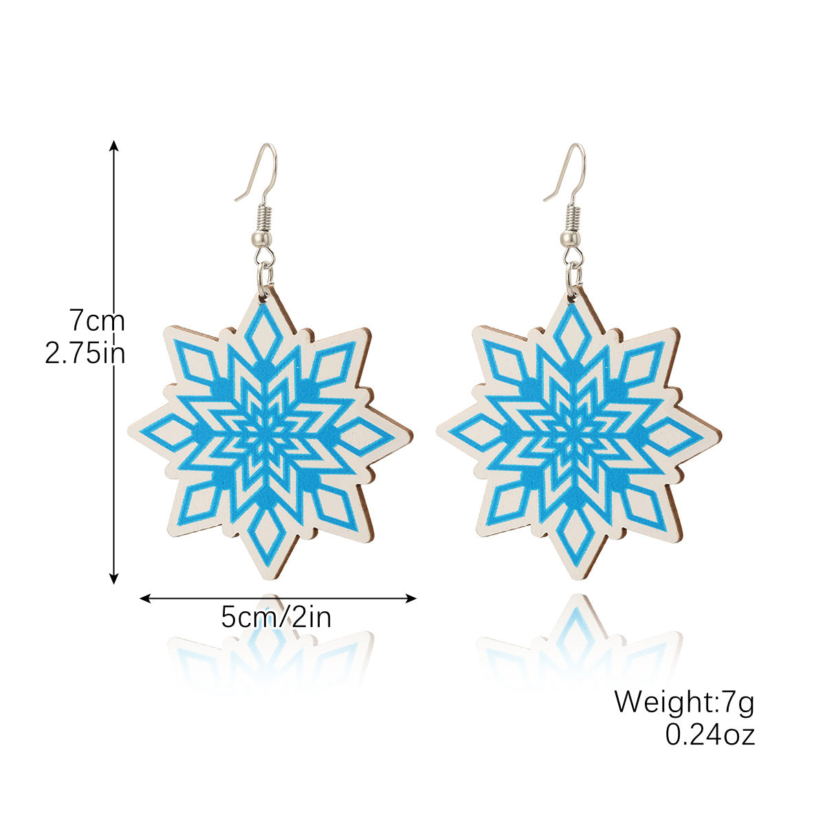 Holiday Christmas Wood Snowflake Exaggerated Tree Rings