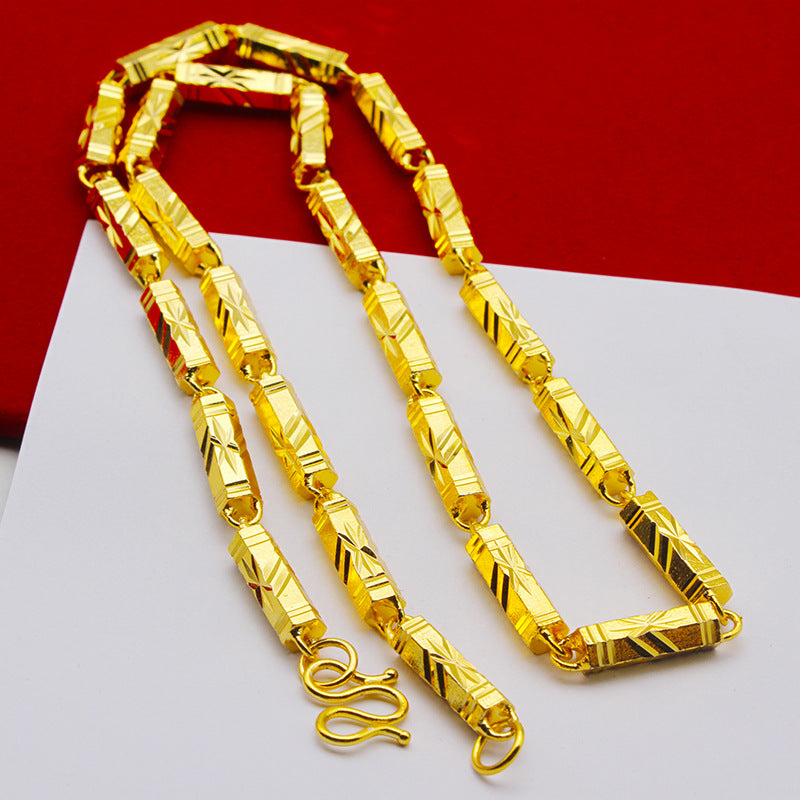 Men's Gold-plated Live Broadcast Alluvial Gold South African Tin Necklace