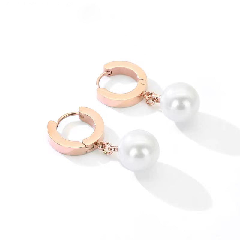 Women's Creative Titanium Steel Ear Short Temperamental Stud Earrings