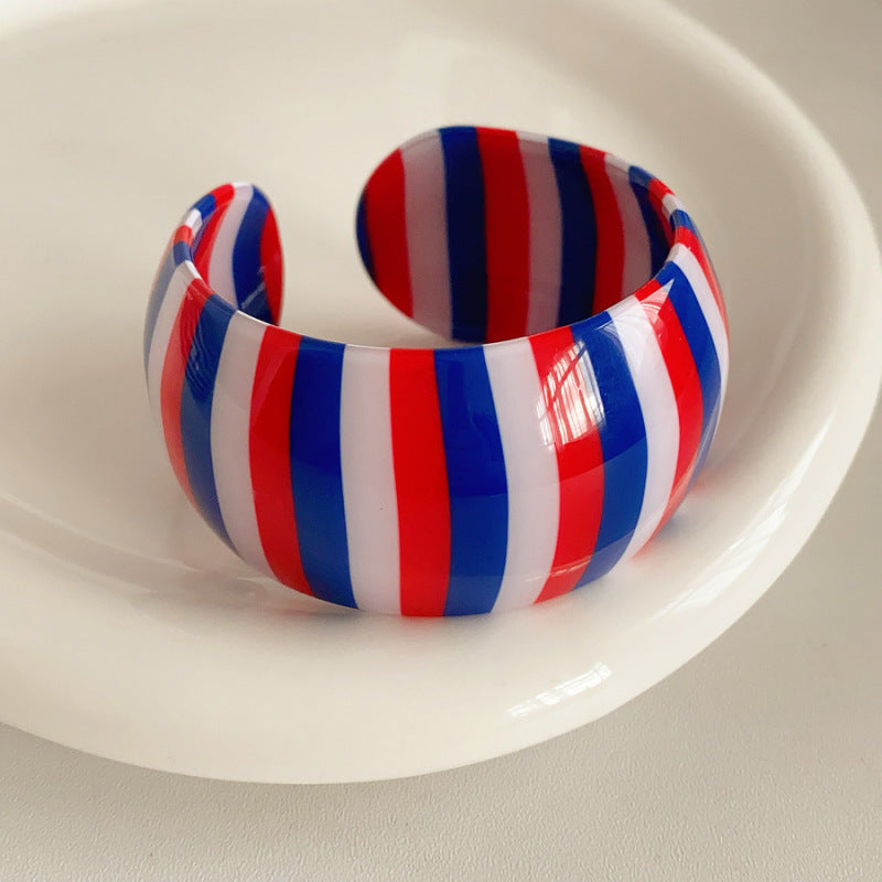 Vacation Style Acrylic Round Open-ended Fresh Sweet Niche Bracelet