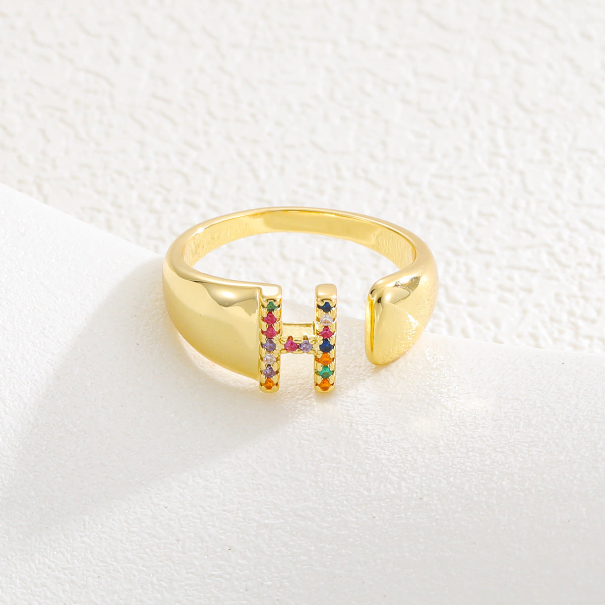 Letters Gold Plated Cell Phone Finger Ring