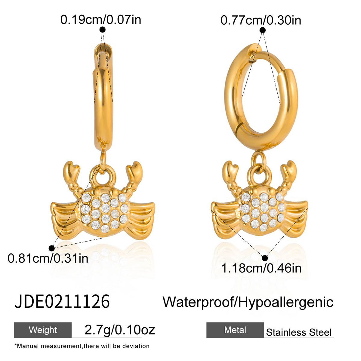 Gold Stainless Steel Zircon Marine Light Luxury High Sense Bracelets
