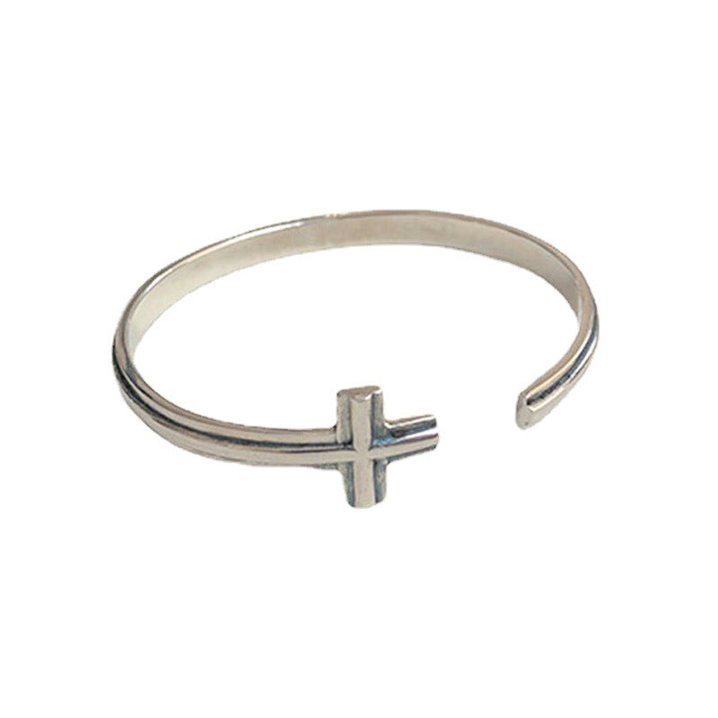 Style Combination Disco Fashion Sier Plated Vintage Cross Bracelets