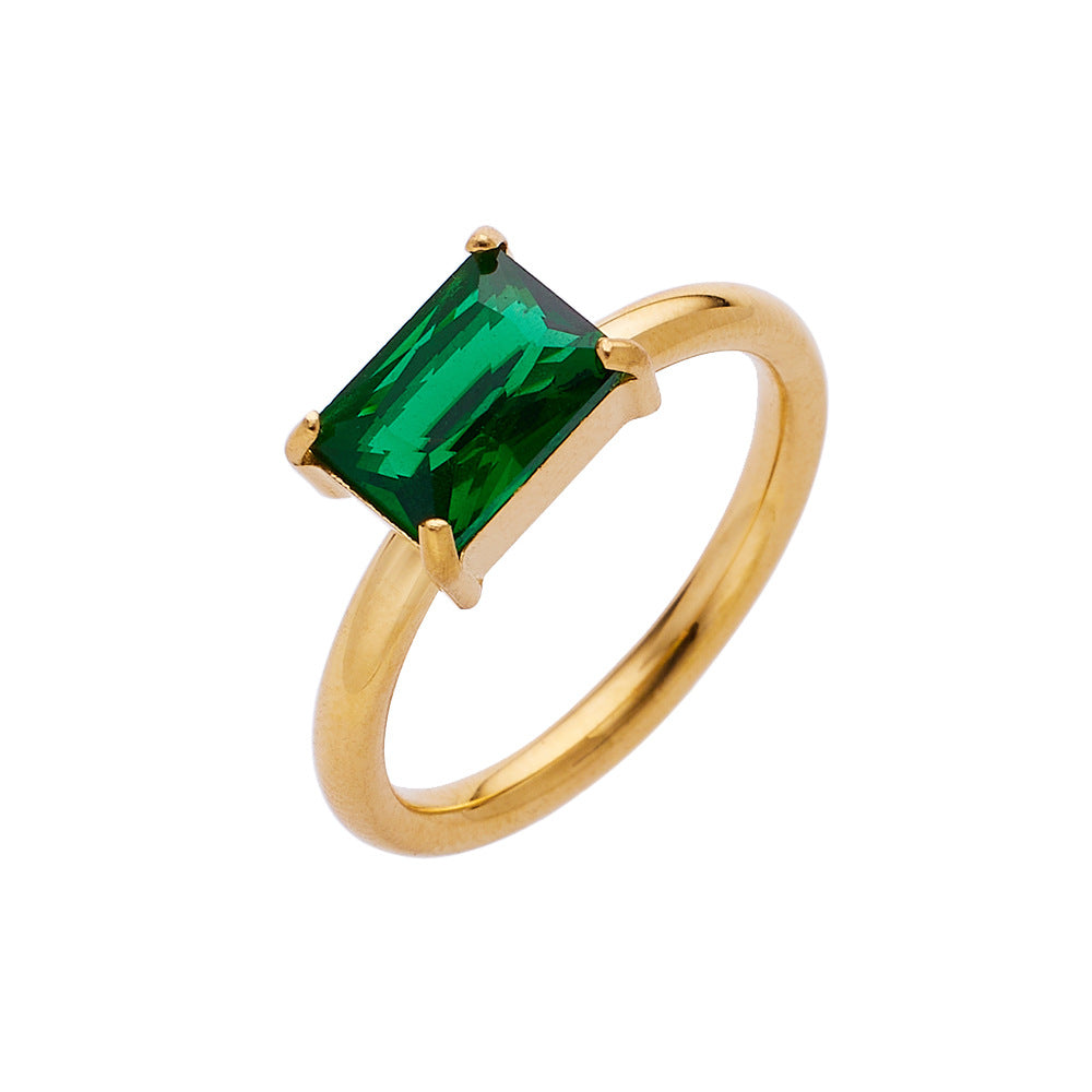 Stainless Steel Female Gold Plated Design High Sense Ring