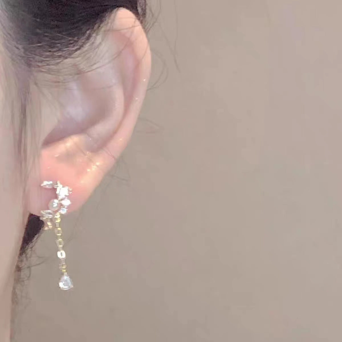 Mosquito Coil No Pierced High-grade Sense Pearl Vintage Flower Ear Clip