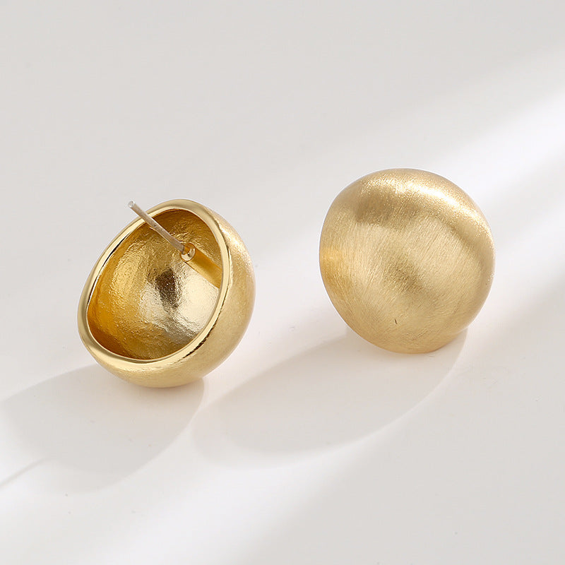 Boucles d'oreilles de style givré pour femme, boule de tempérament brossé