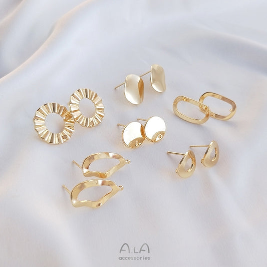 Color Protection Round Oval Handmade Ear Trendy Earrings