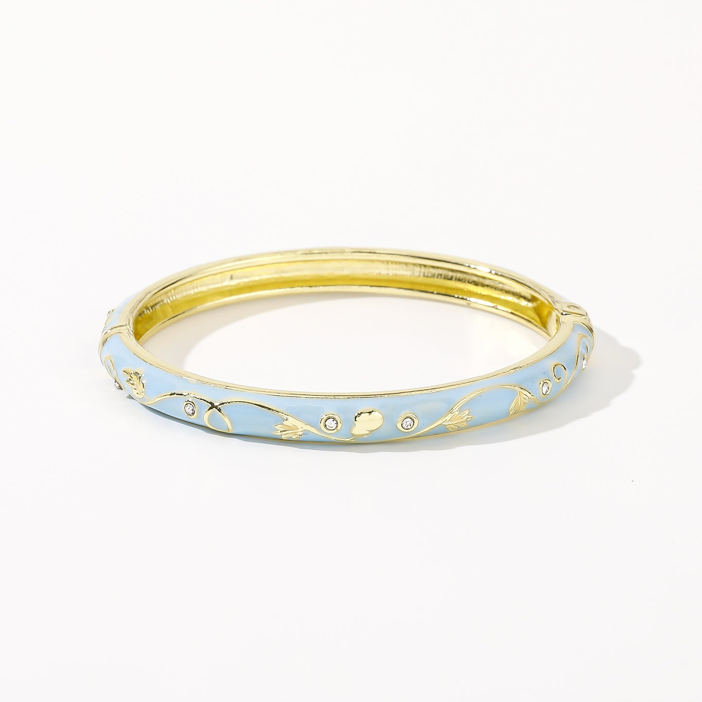 Alloy Open Drop Oil Enamel Small Flower Ethnic Style Tourist Bracelet