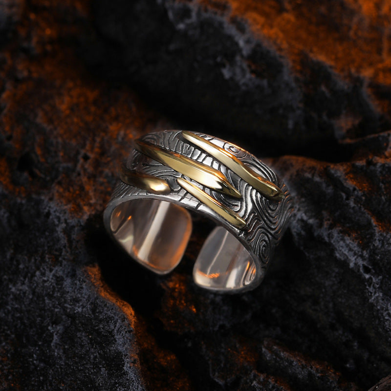 Men's Meteor Trendy Unique Points Golden Index Rings