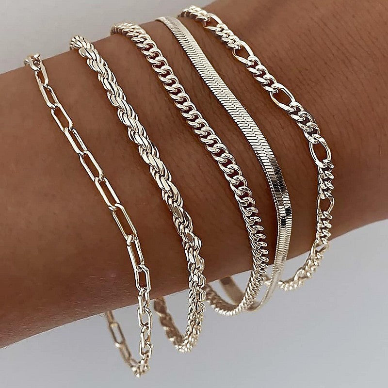 Glamorous Fashion Exquisite Metal Personality Twin Bracelet