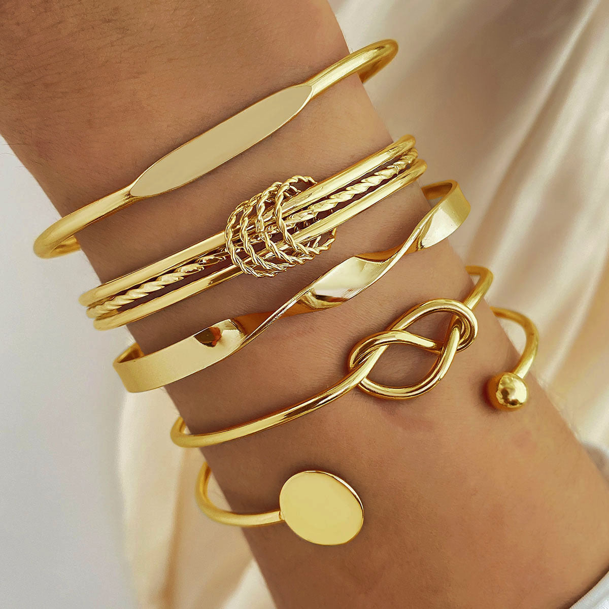 Simple Chain Fashion Mix Match Open-ended Twin Bracelets