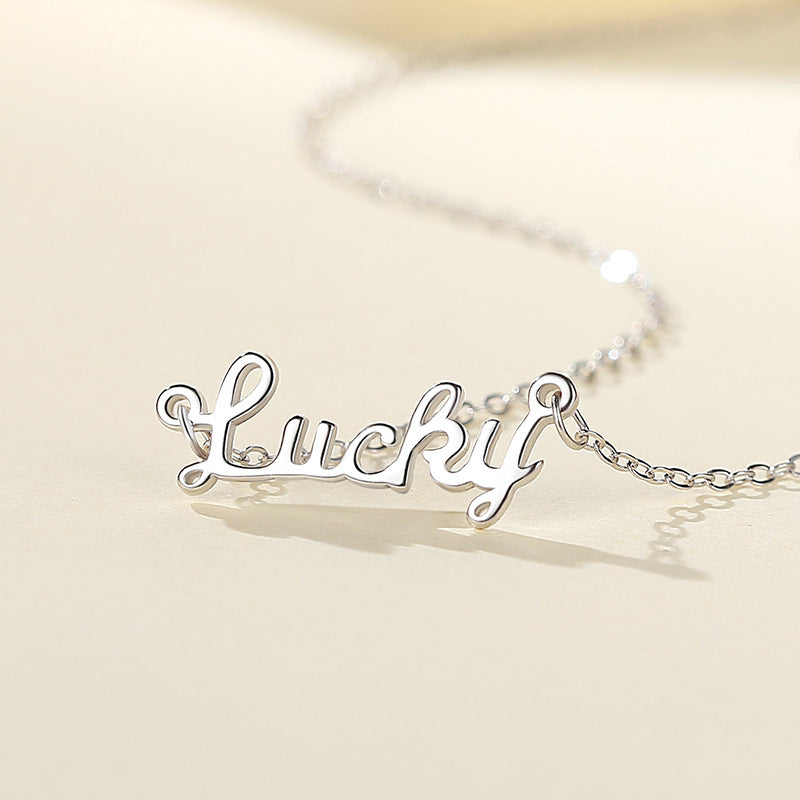 Women's Clavicle Chain Version English Letter Lucky Necklaces