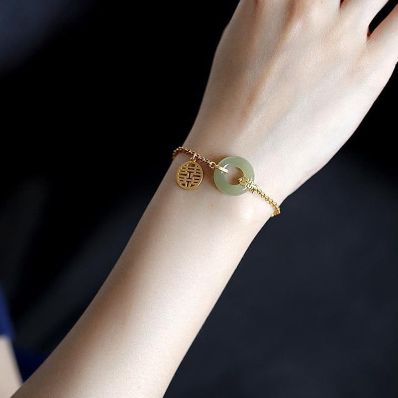 Schnalle Jade weibliche Design-Stil Retro-Armbänder