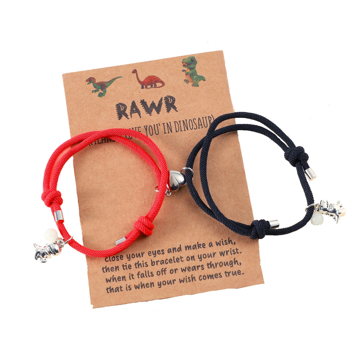 Damen-Schmuck mit magnetischer Schnalle, personalisierte dreidimensionale kleine Dinosaurier-Armbänder