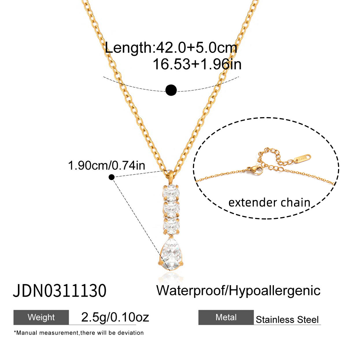 Women's Ding Titanium Steel Zircon Light Luxury Minority Stainless Jewelry Set
