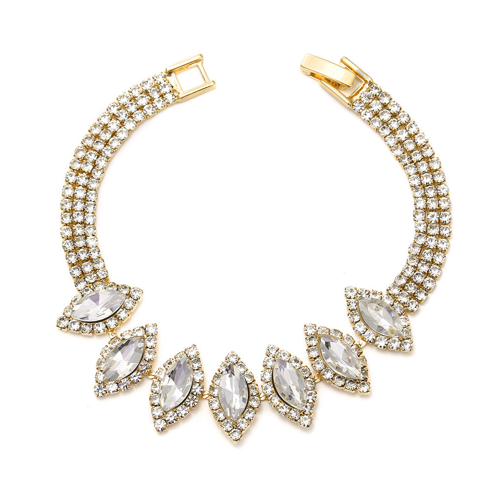 Zircon Water Drop Eardrops Bride Wedding Jewelry Set