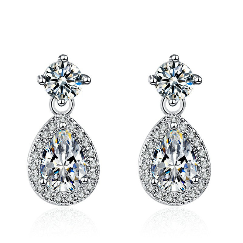 Women's Fashion Personality Water Drop Zircon For Earrings