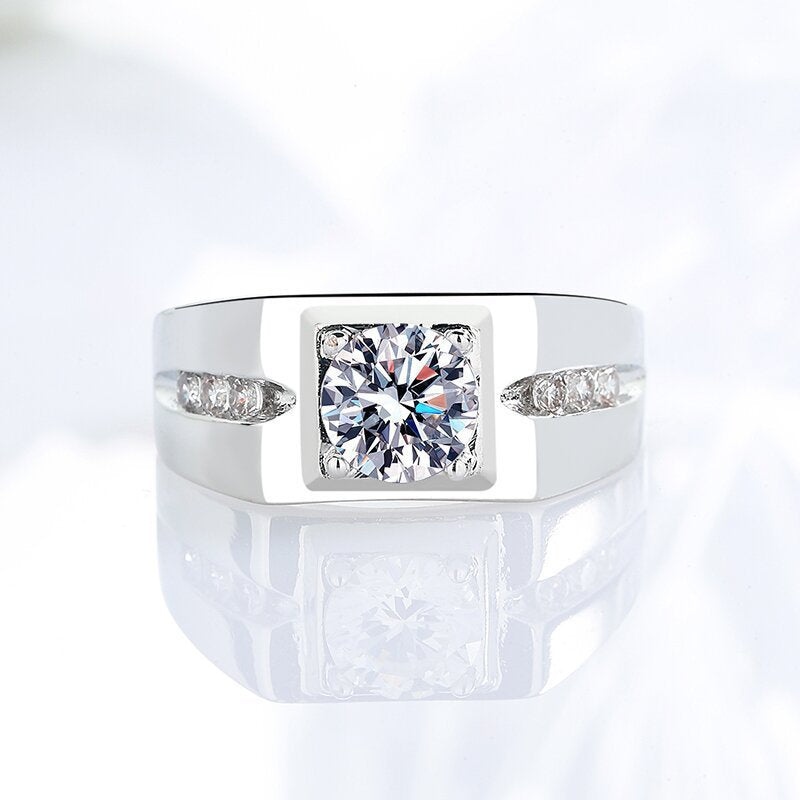Men's Open Domineering Wide Simulation Diamond Big Man's Ring