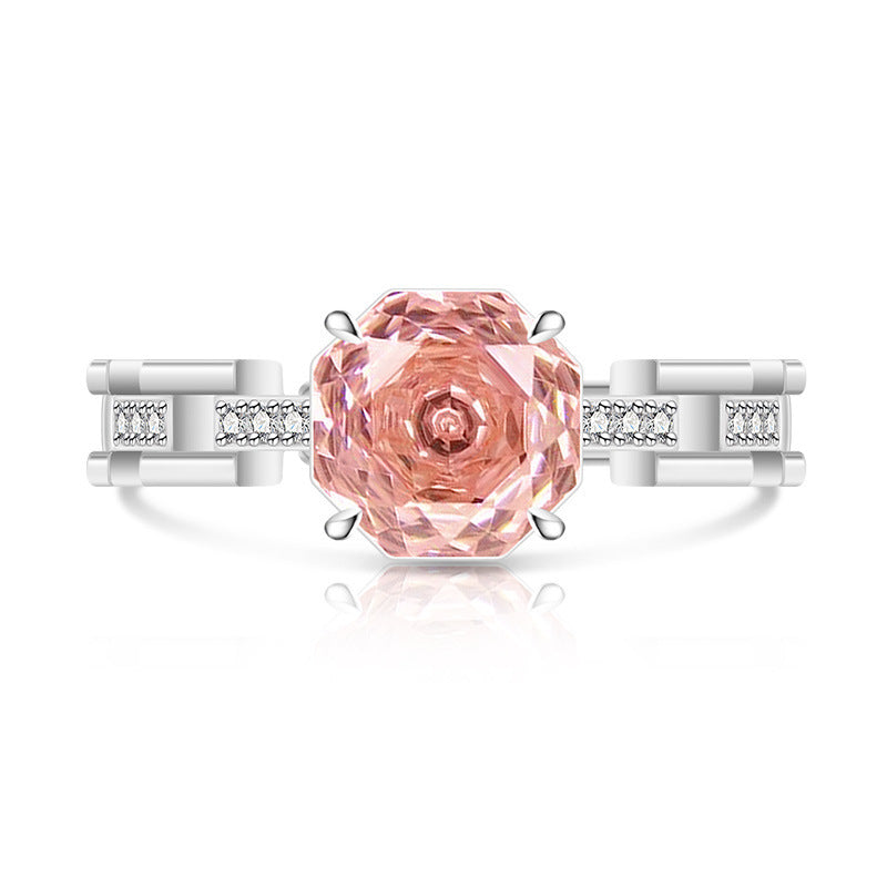 Rose Cut Inlaid Super Flash Fashion Live Ring