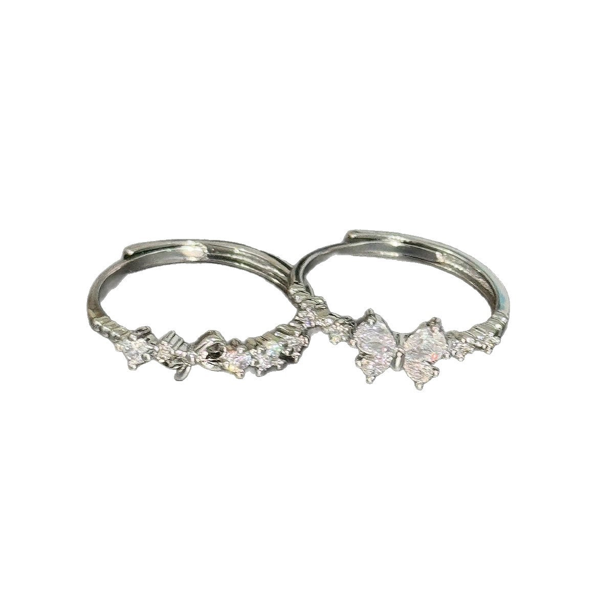 Sweet Princess Bow Sier Girlfriends Design Birthday Gift Rings