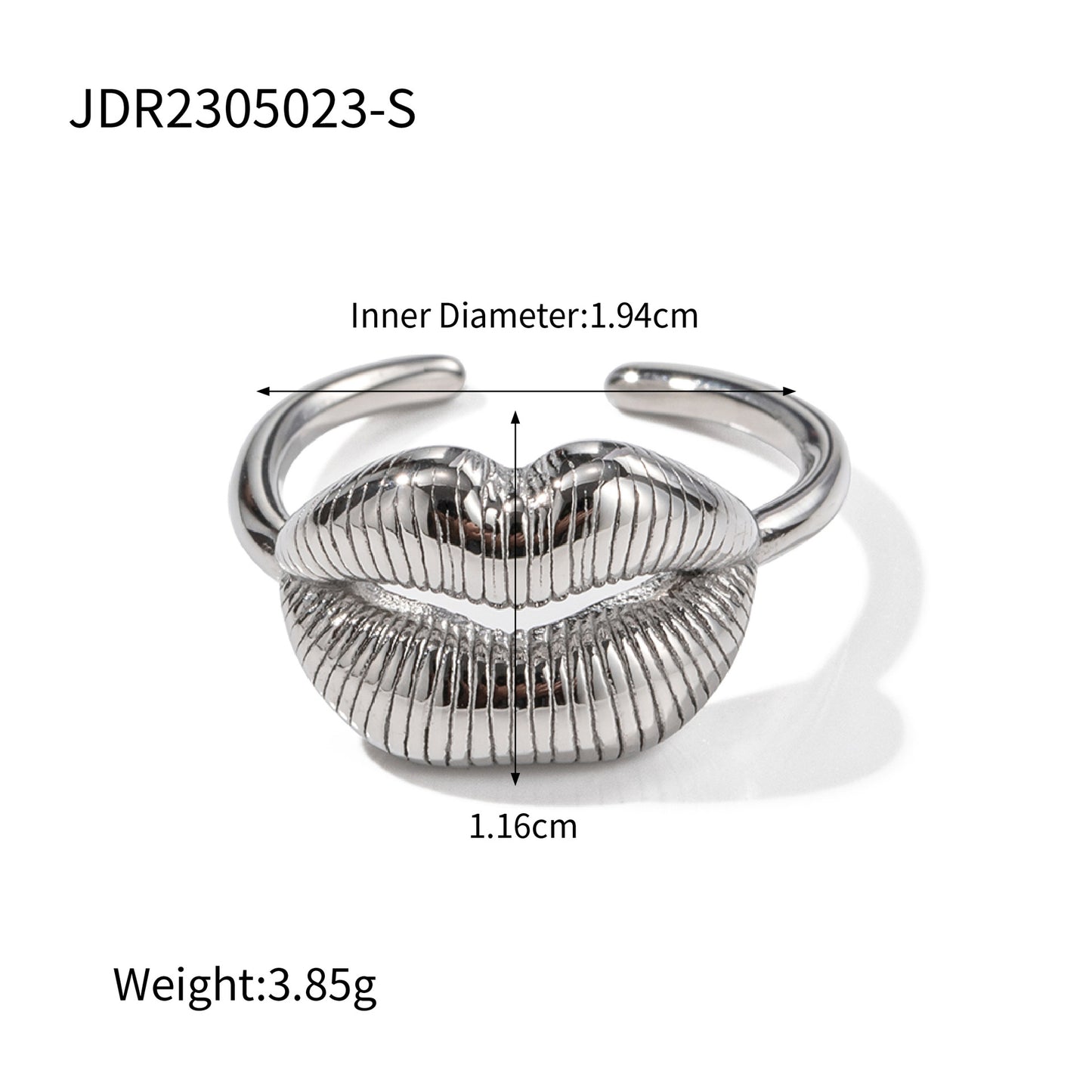 Steel Lip Pattern Open Female Fashion Independent Rings