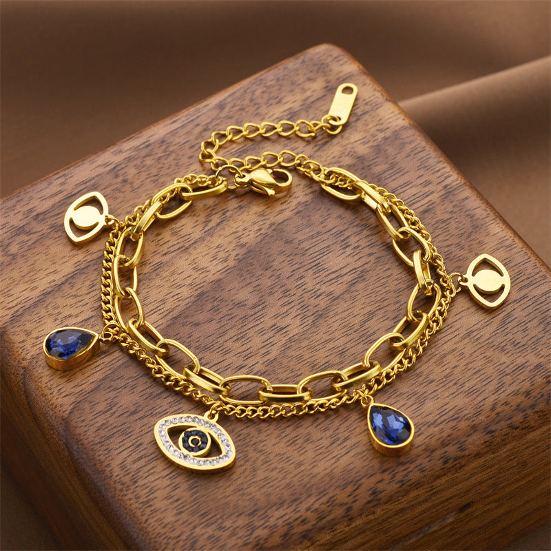 Women's Devil's Eye Titanium Steel No Fading Simple Bracelet