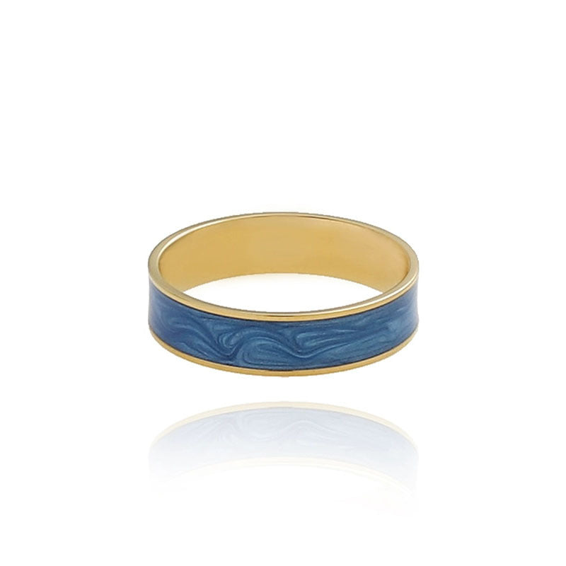 Blue Titanium Steel Female High Sense Rings