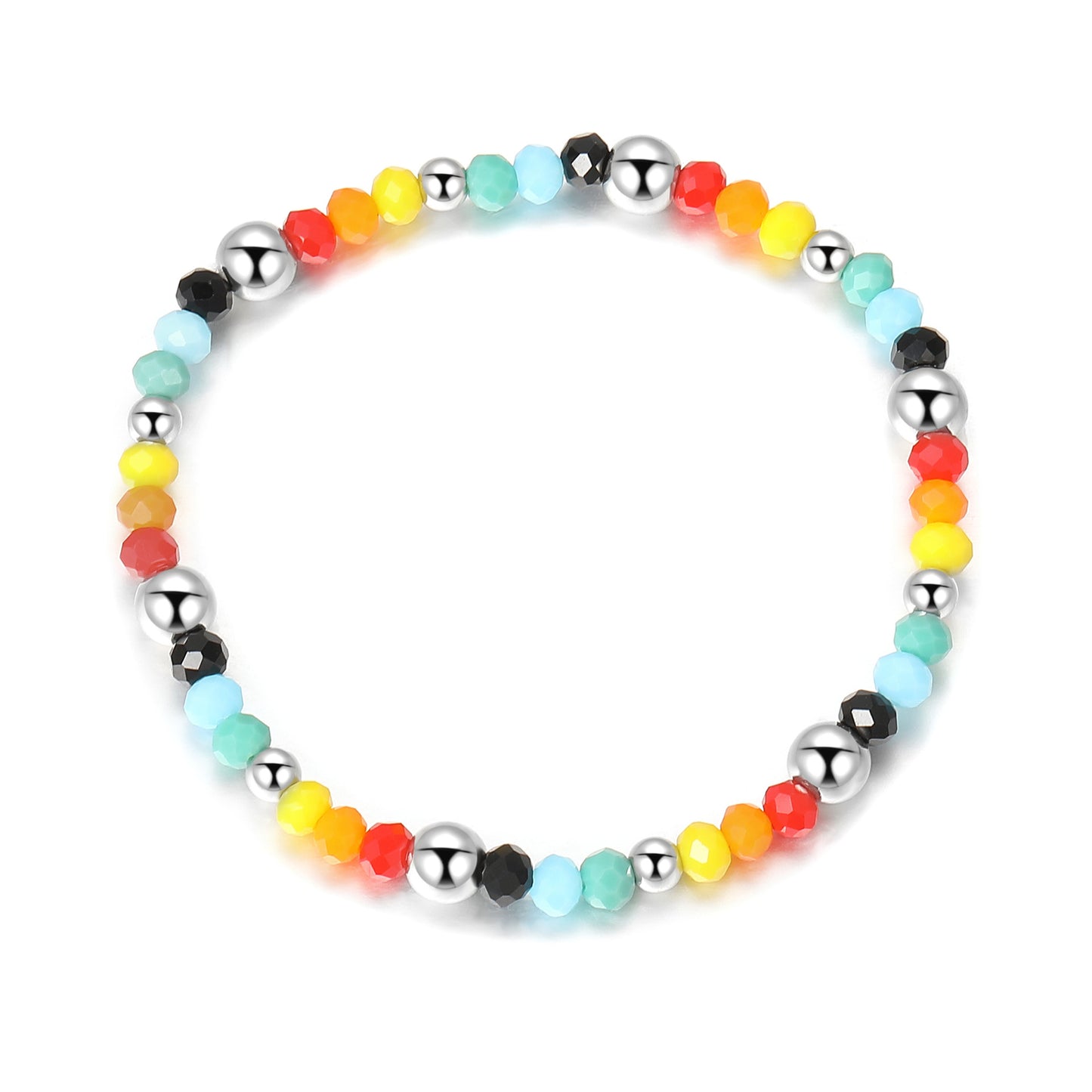 Bracelets de conception de perles de coeur d'ours souriant arc-en-ciel