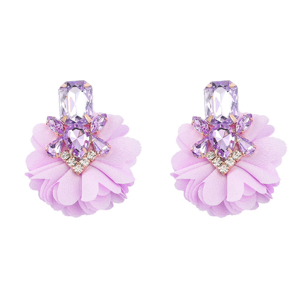 Women's Alloy Fabric Flower For Retro Elegance Earrings