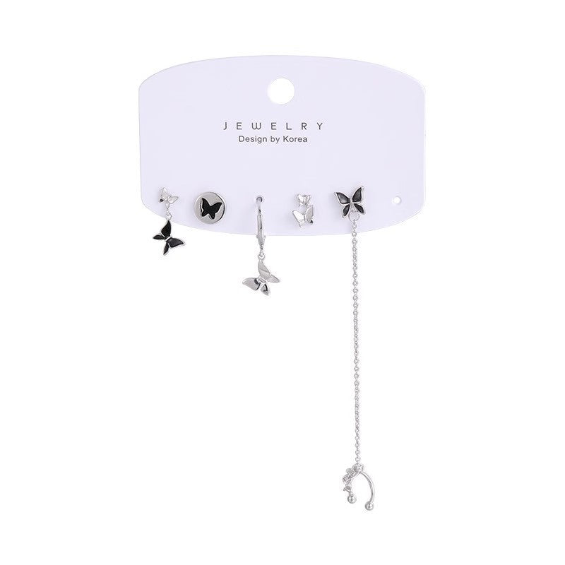 Sweet Cool Asymmetric Design Premium Light Luxury Temperament Ear Earrings
