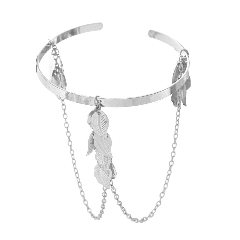 Metal Chain Leaves Armband Graceful Fashionable Street Bracelet