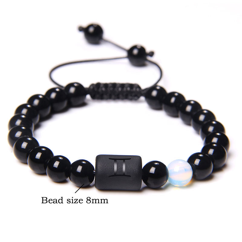 Men's Natural Red Agate Beads Twee Constellation Bracelets