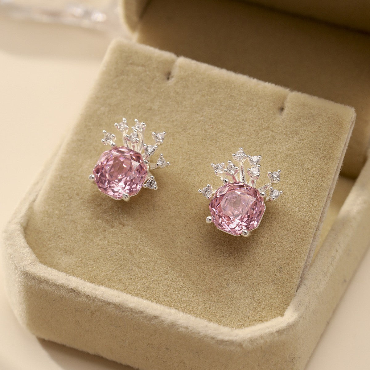 Pearl Colorful Zircon Female Fresh Temperament Stud Earrings