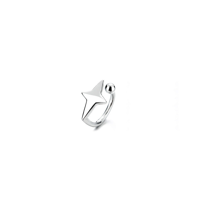 Earless Female Temperament Fashion Sense Glossy Twist Rhinestone Geometric Ear Clip