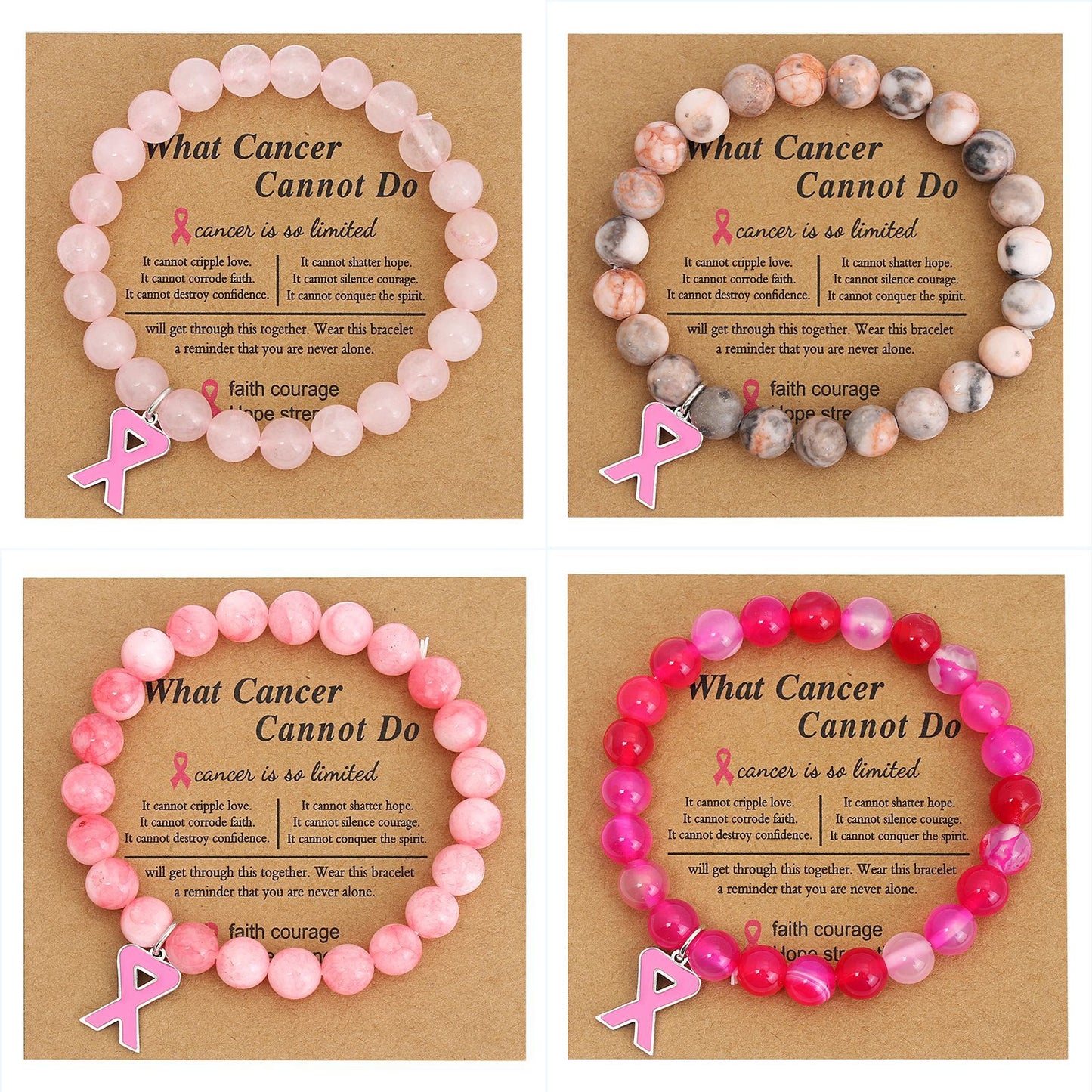 Bracelets promotionnels de prévention du sein féminin avec ruban rose pour femmes