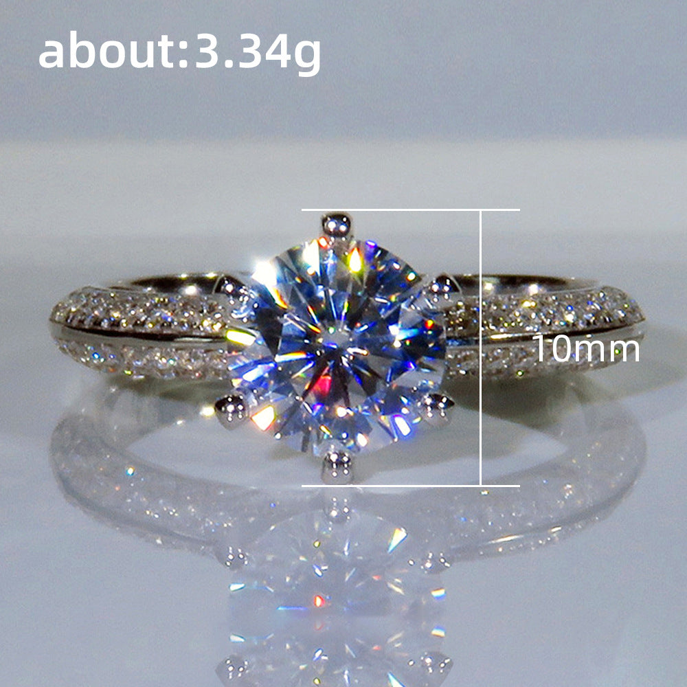 Engagement Wedding Classic Full Inlaid Zircon Valentine's Rings