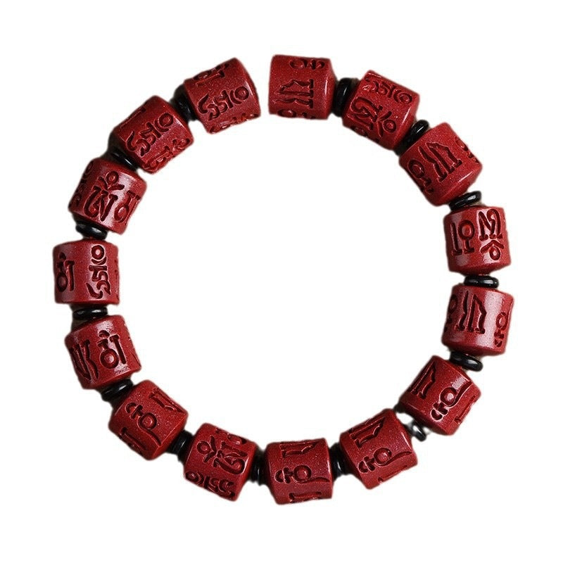 Women's & Men's Words Mantra Barrel Beads Life Chinese Bracelet