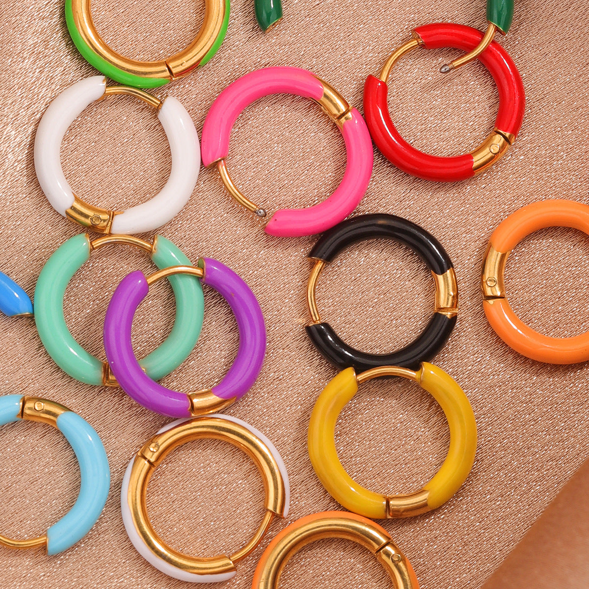Enamel Color Handmade Oil Dripping Stainless Steel Clip Titanium Classic Ear Buckle