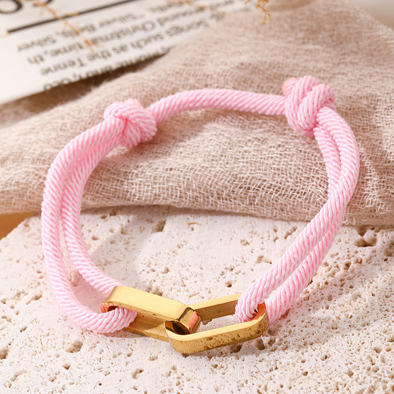Vachette Clasp Adjustable Stainless Carrying Strap Bracelets