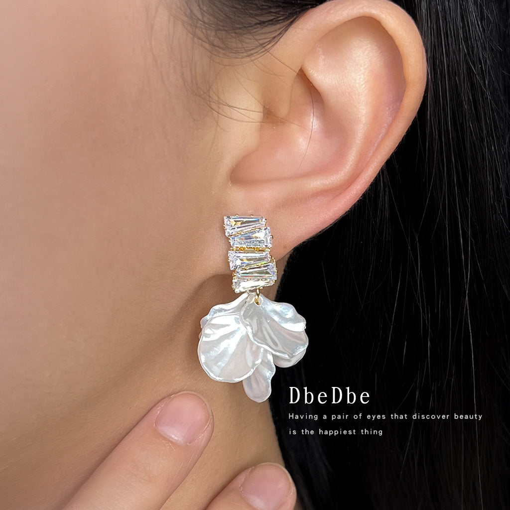 Plated Mosquito Coil French Elegant Hand-made Petal Fringe Rings