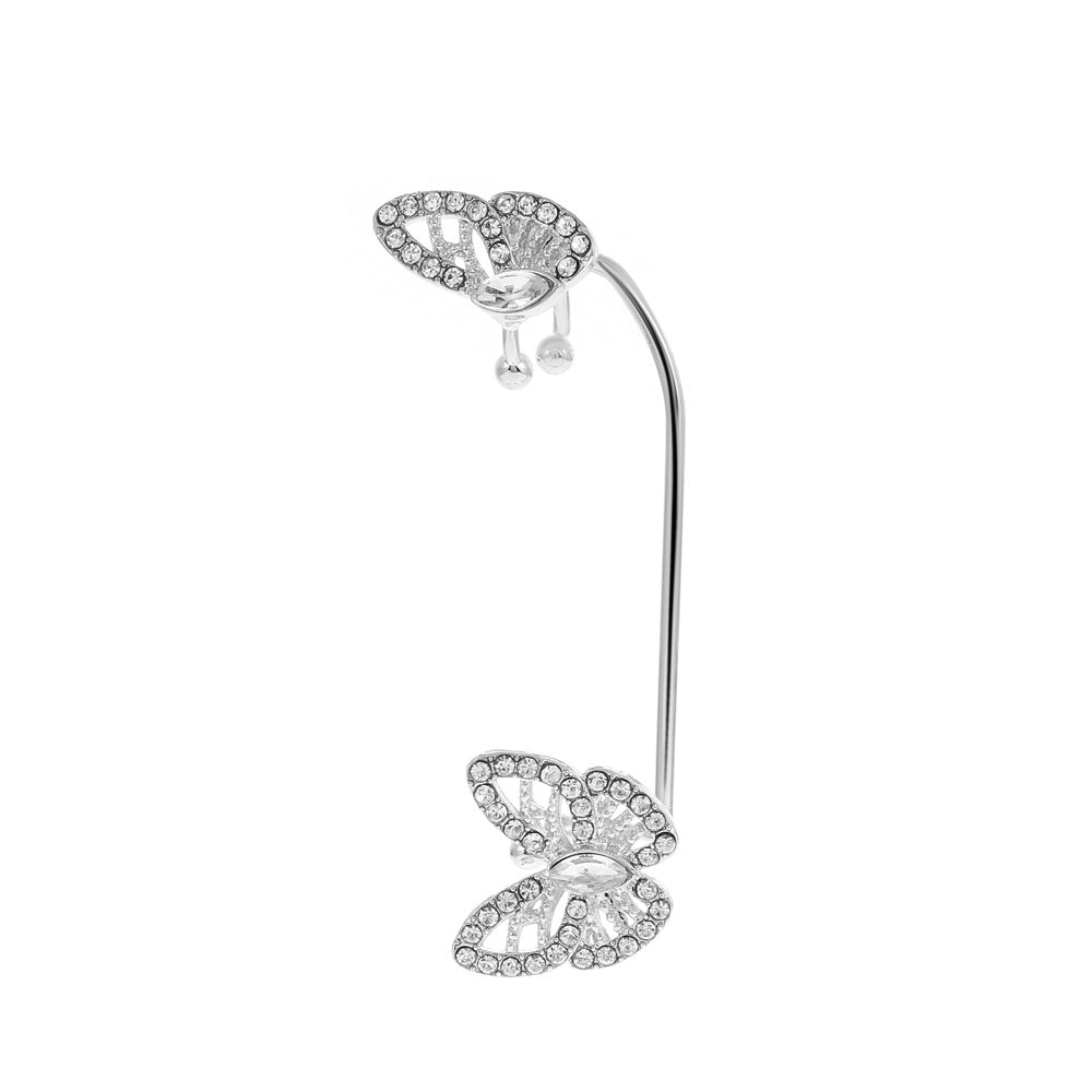 Diamond Butterfly Female Fashion Exaggerated Wings Ear Clip