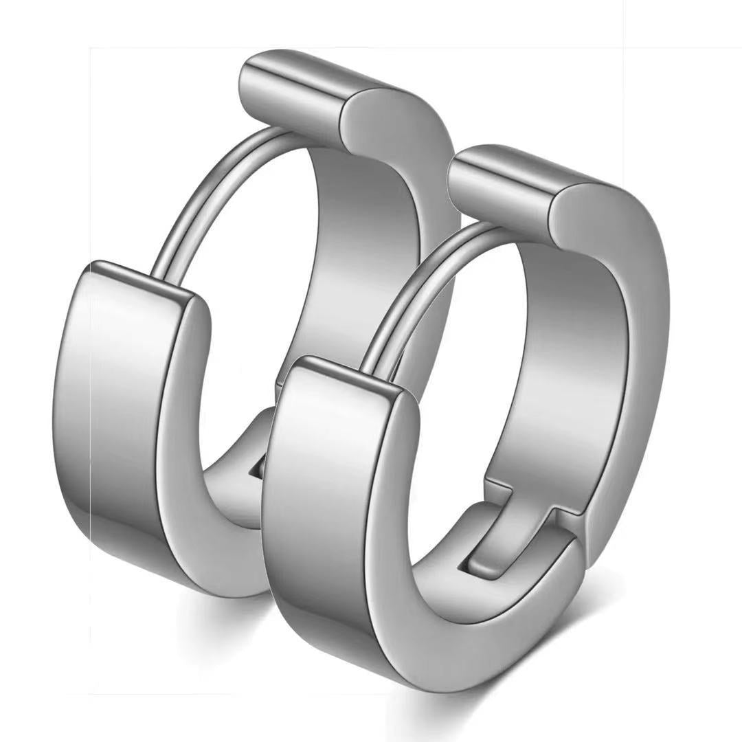 Women's & Men's Black Series Punk Titanium Steel Clips Ear Clip