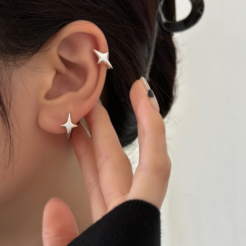 Women's & Men's Twin Temperament Ear Clip Design Personality Earrings