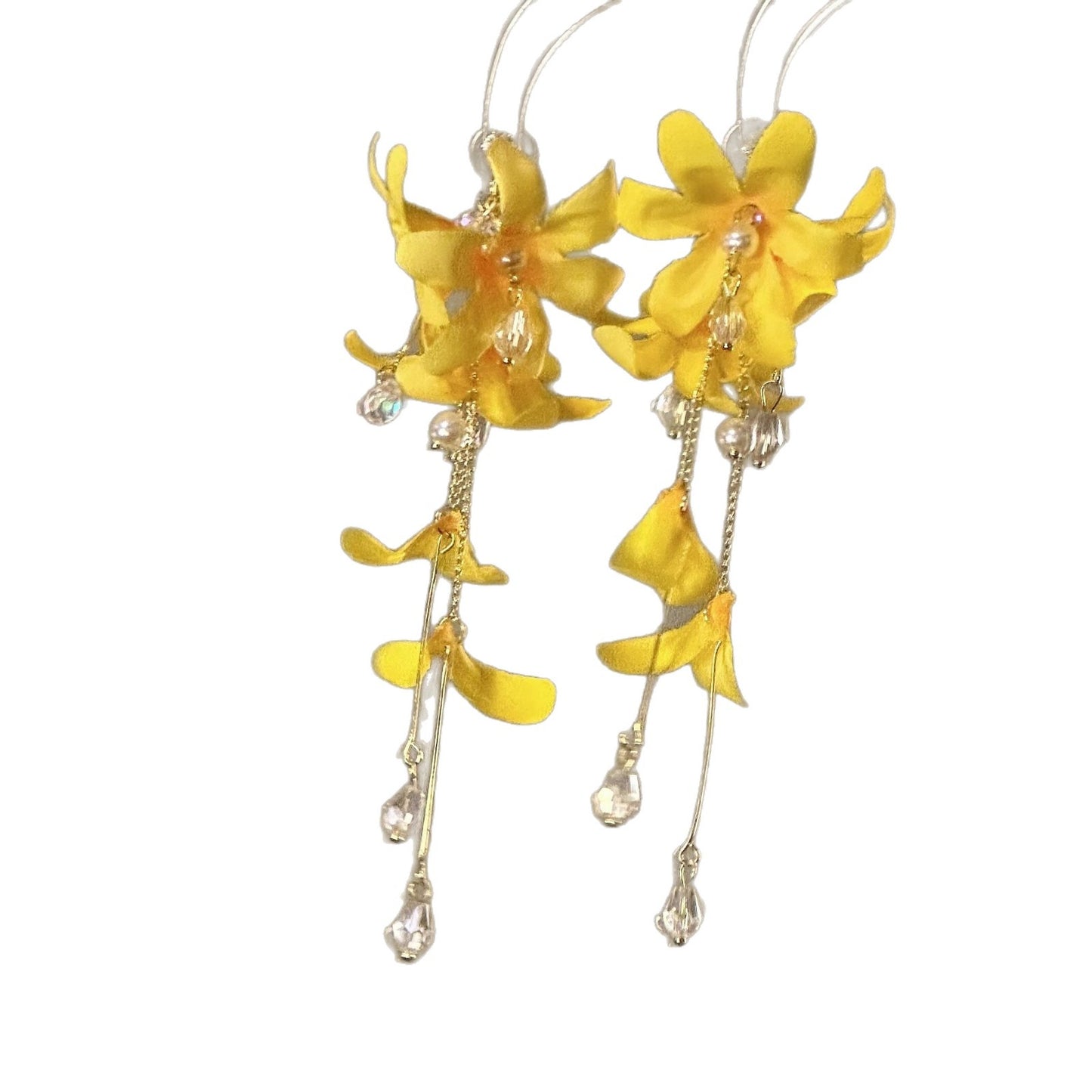 Yellow Tassel Flowers Super Beautiful Seaside Holiday Sweet Earrings
