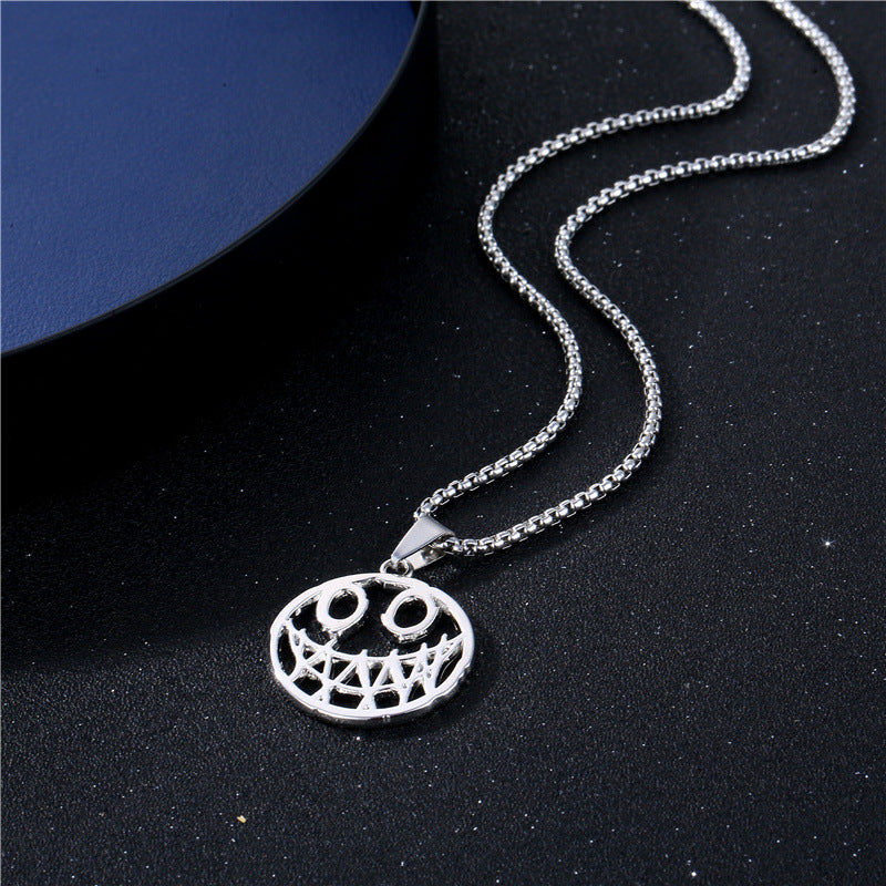 Steel Devil Smiley Alloy Pendant Temperament Couple Necklaces